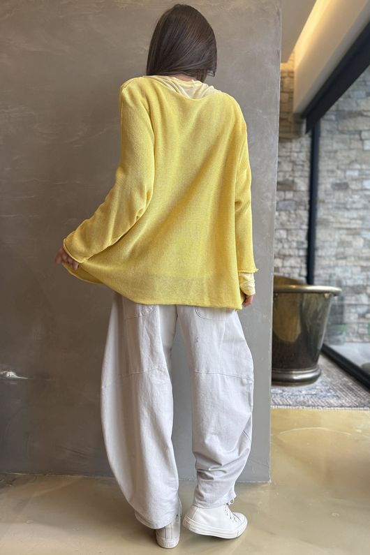 Conrad Slouch Cotton Knit Custard